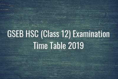GSEB HSC Time Table 2019